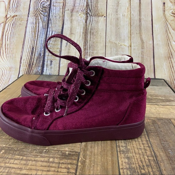 Old Navy Other - Old navy red velvet high top sneakers size 1